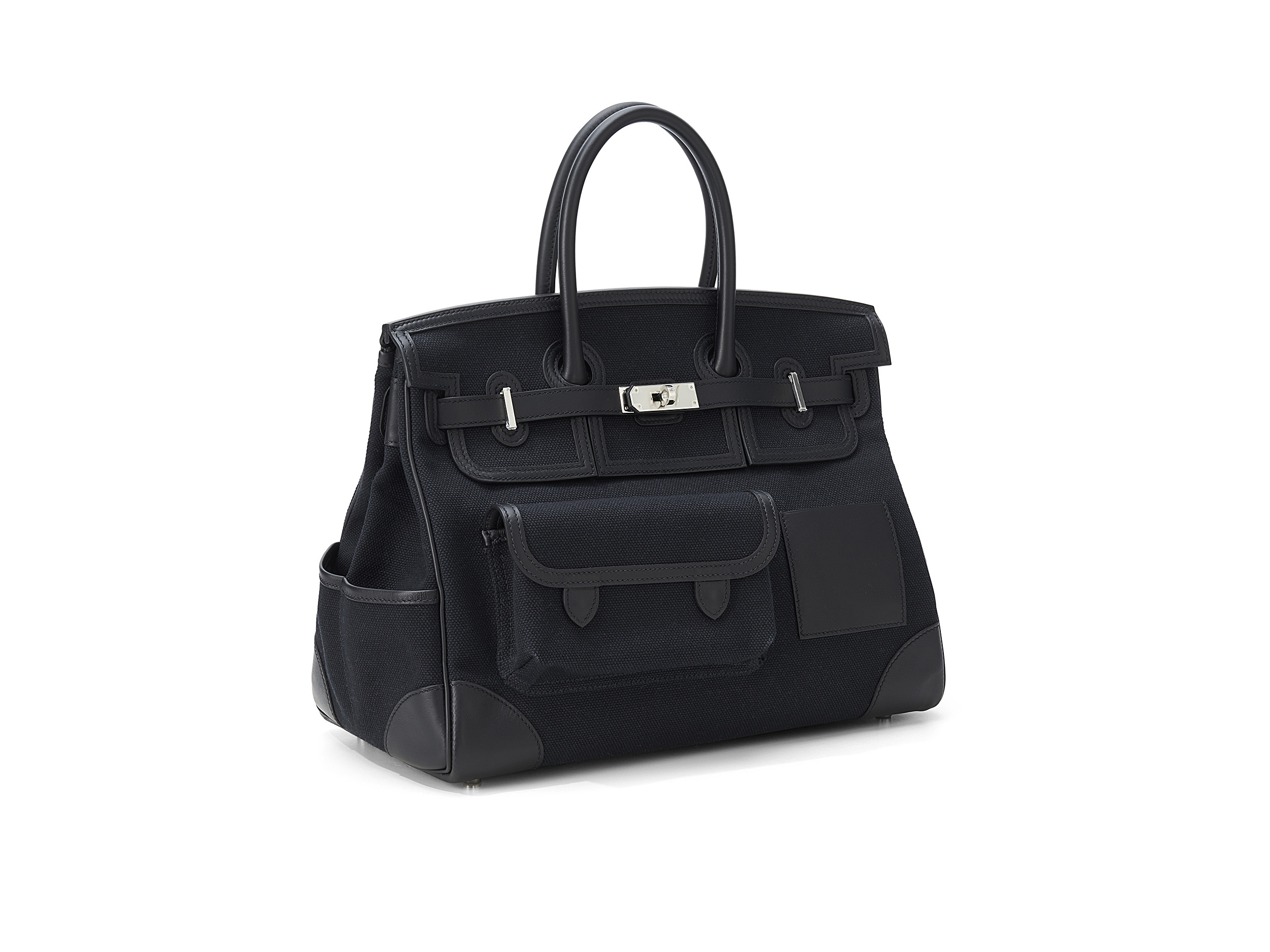 Birkin 35 Cargo Noir Canvas Swift 