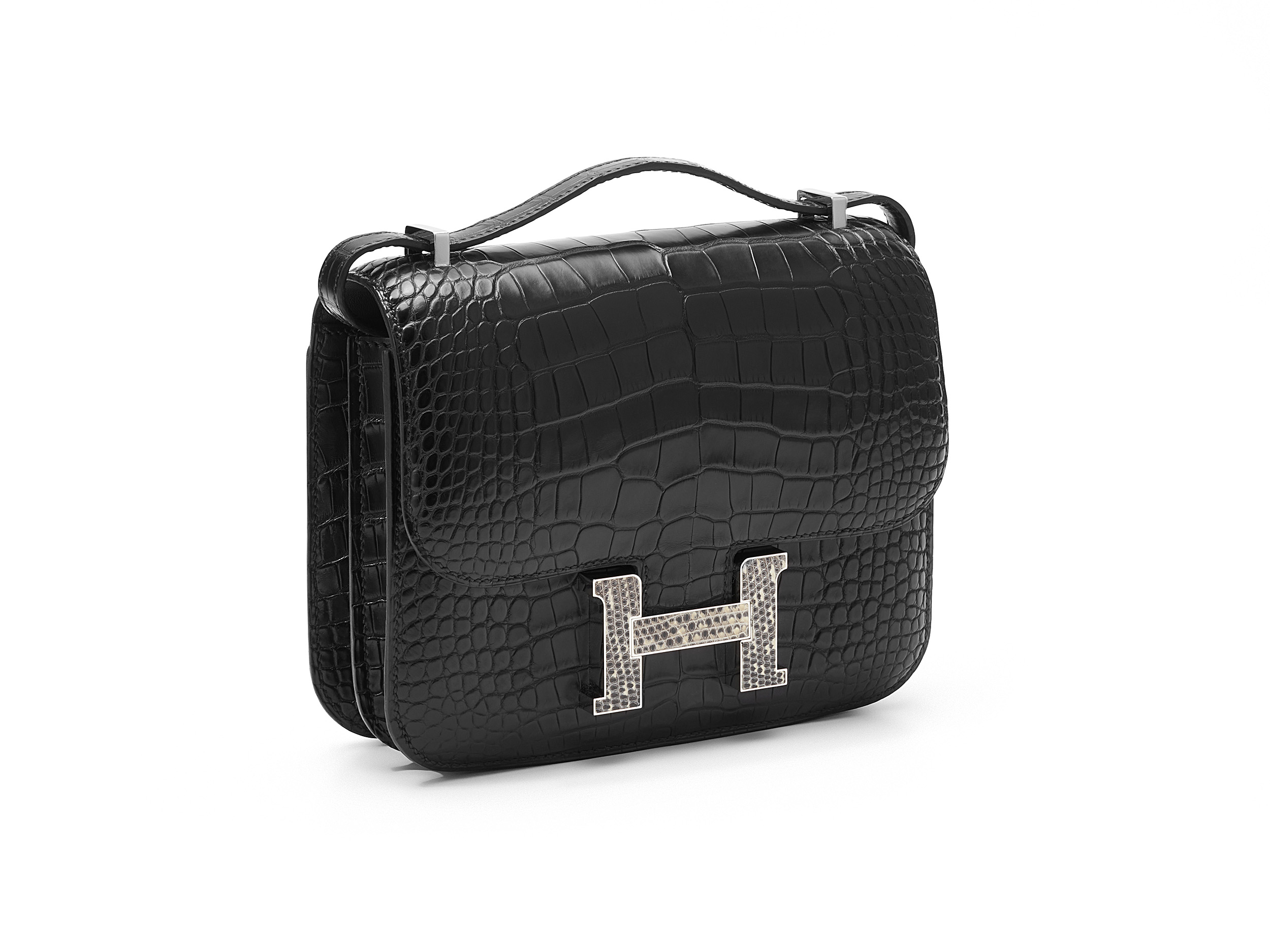 Constance Mini Noir Alligator Matte Ombré