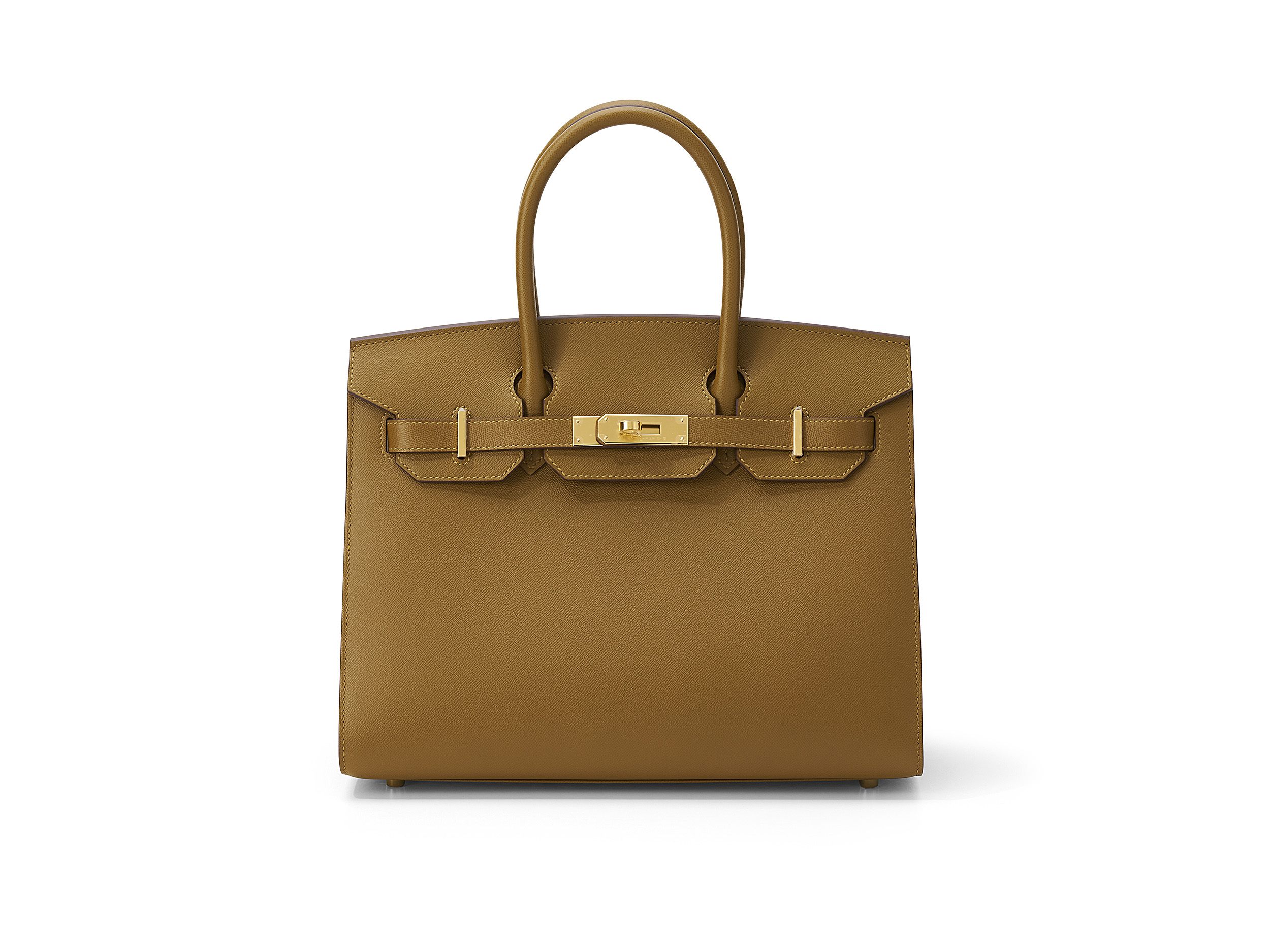 Hermes Birkin 25 Sellier Bag Gold w/ Gold Hardware Veau Madame