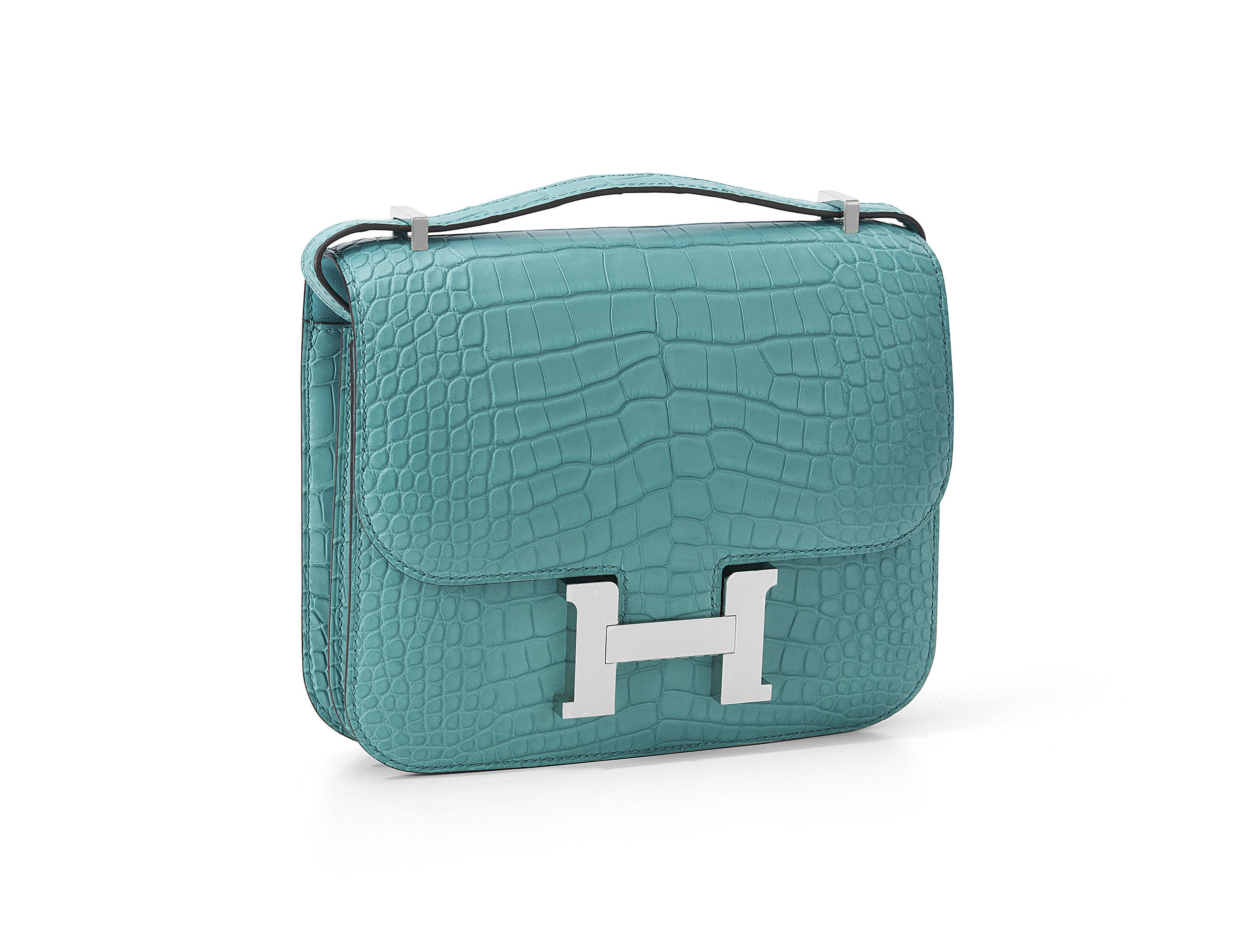 Constance 18 Mini Bleu Paon Alligator Matte 