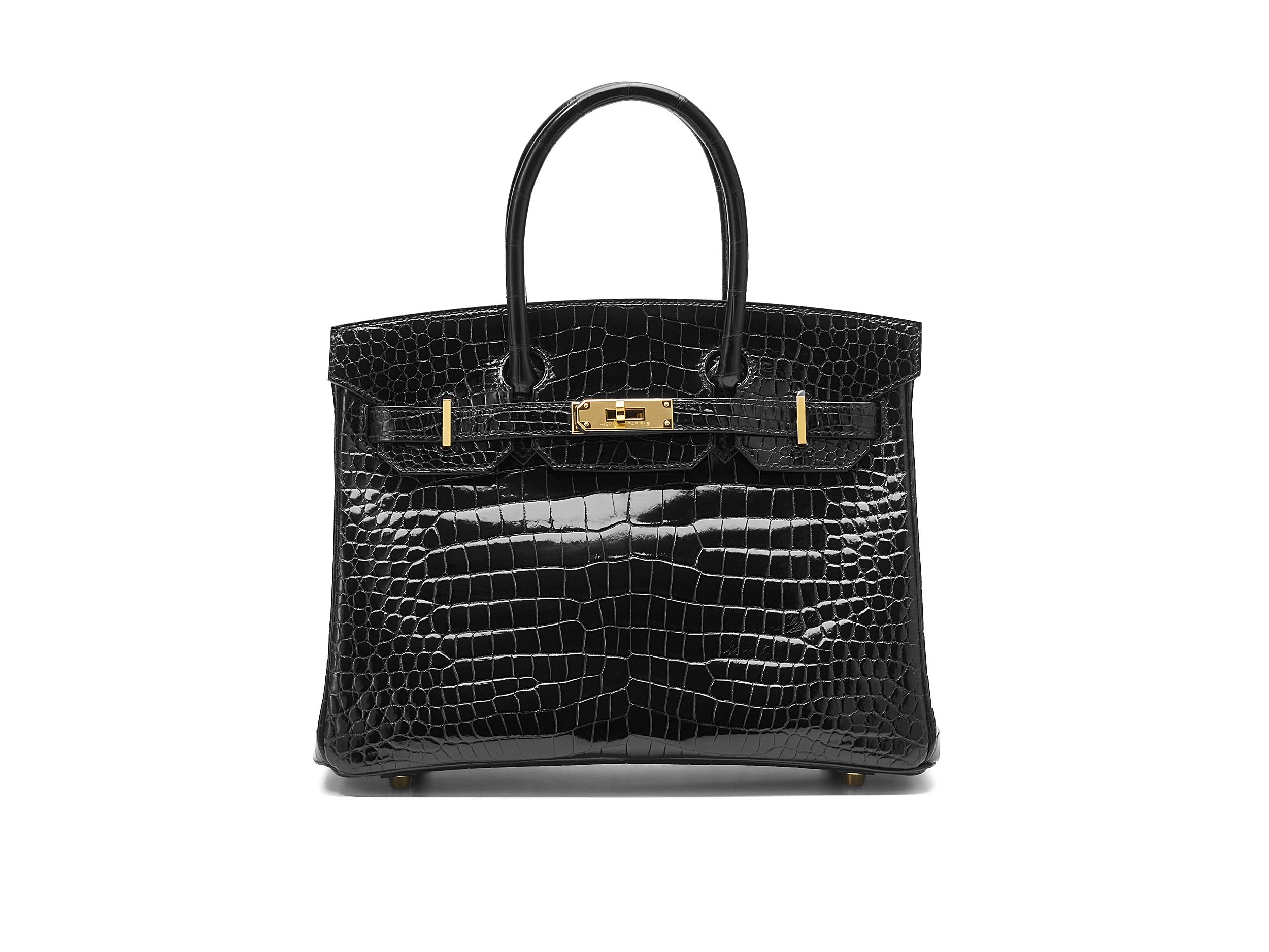 Birkin 30 Noir Crocodile Porosus Lisse