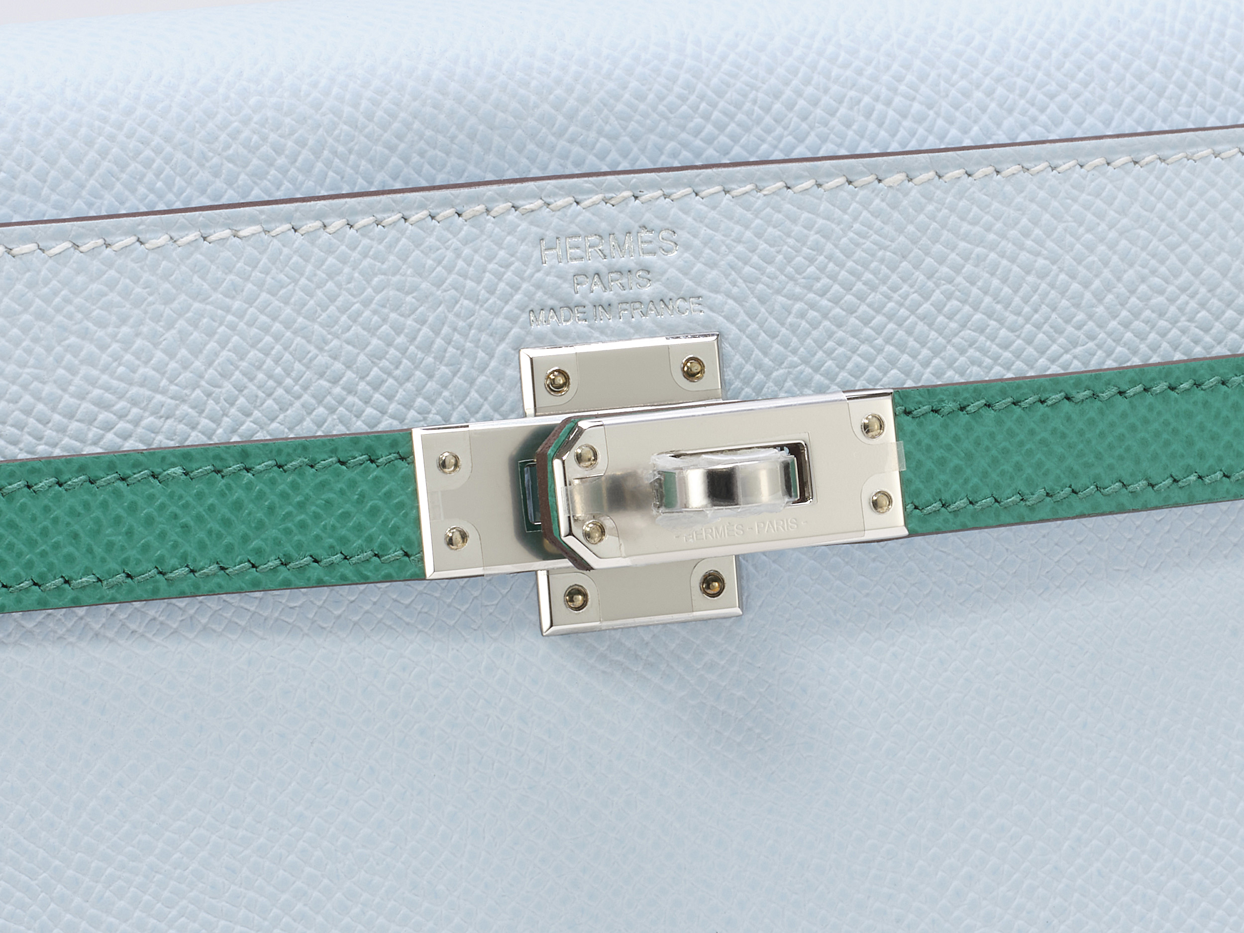 Kelly 25 Sellier Tri-Color Bleu Brume Epsom Kelly 25 Sellier Tri-Color Bleu Brume Epsom