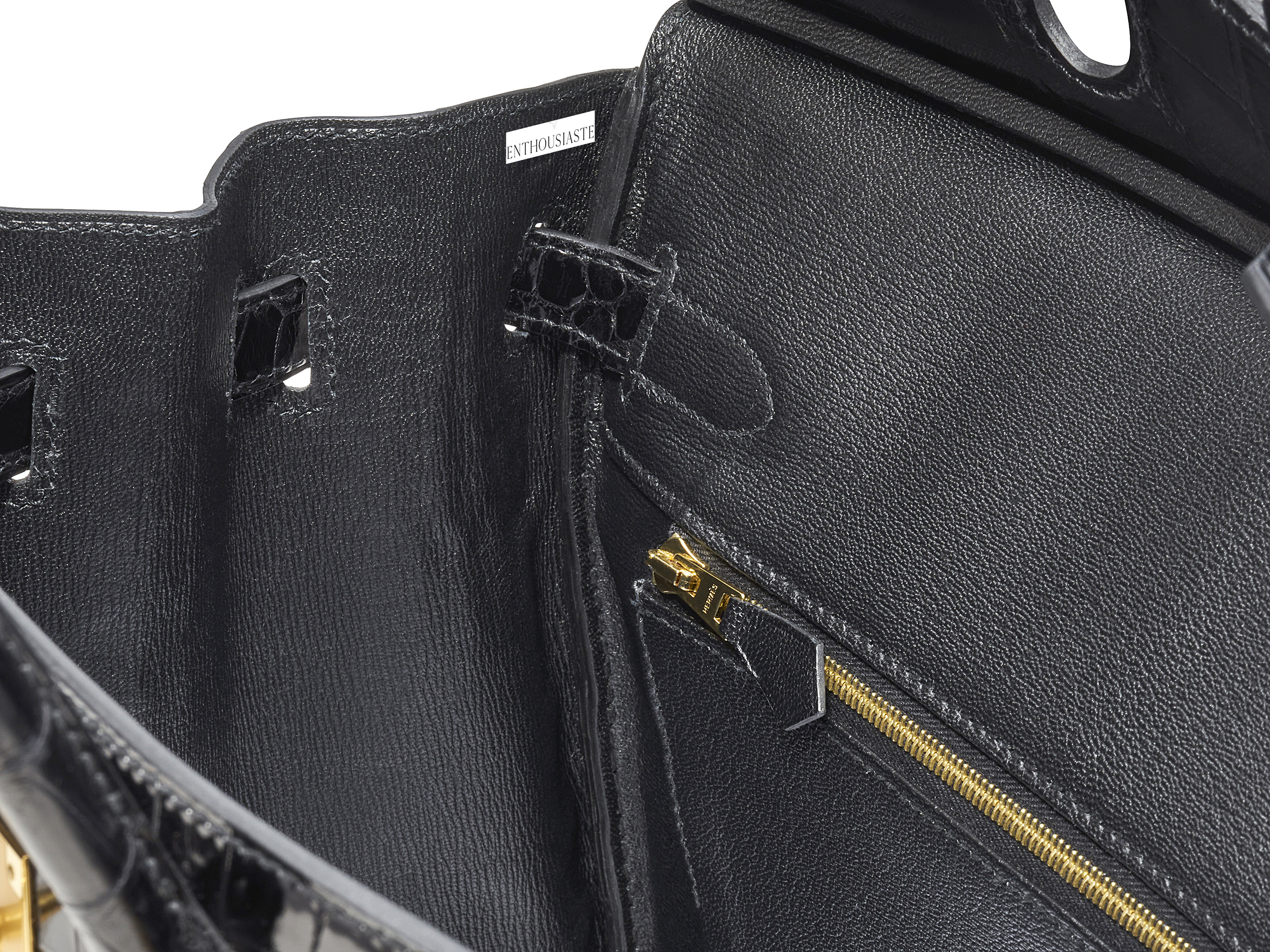 Birkin 30 Noir Crocodile Porosus Lisse