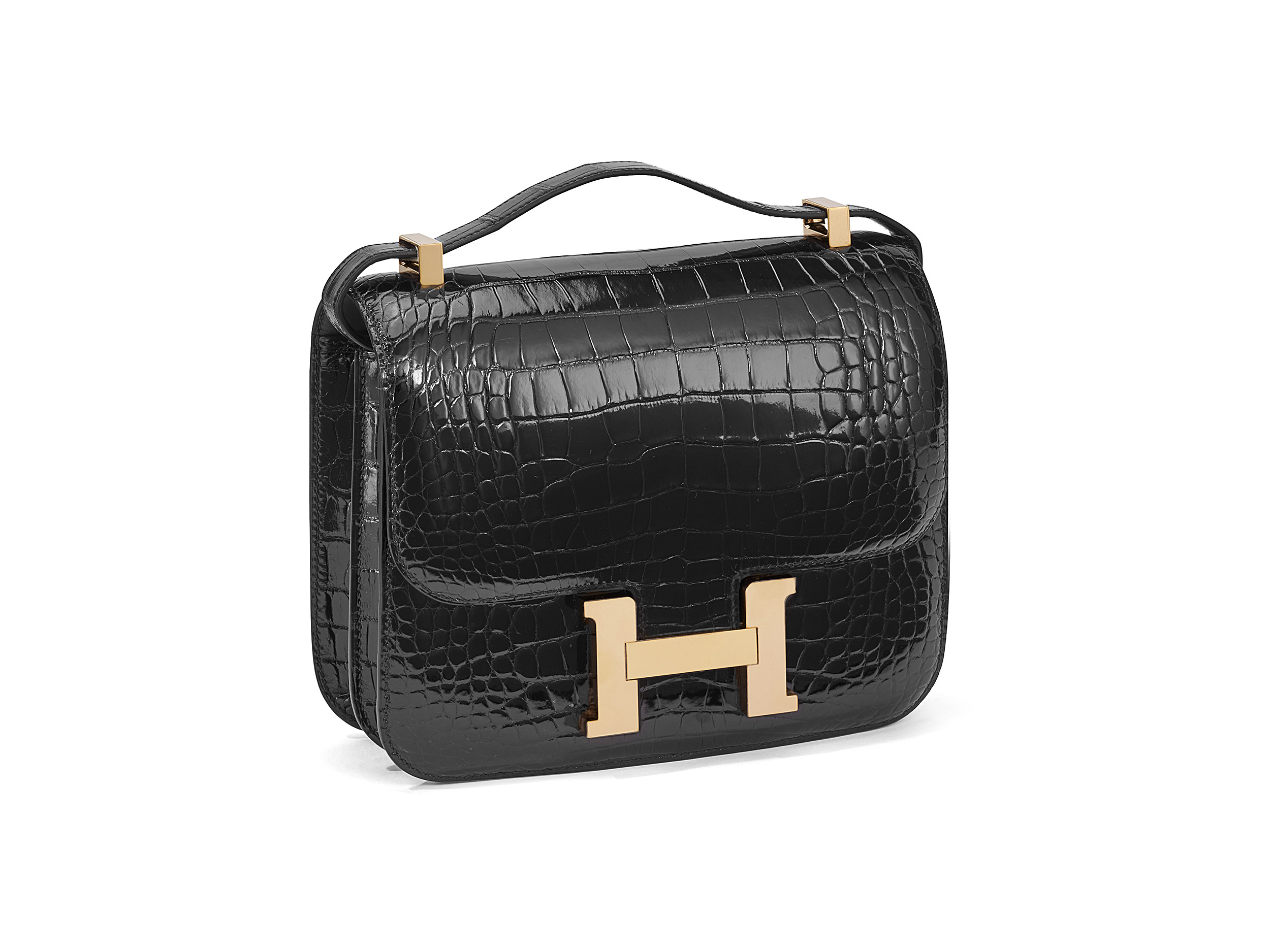 Constance 24 Noir Alligator Lisse