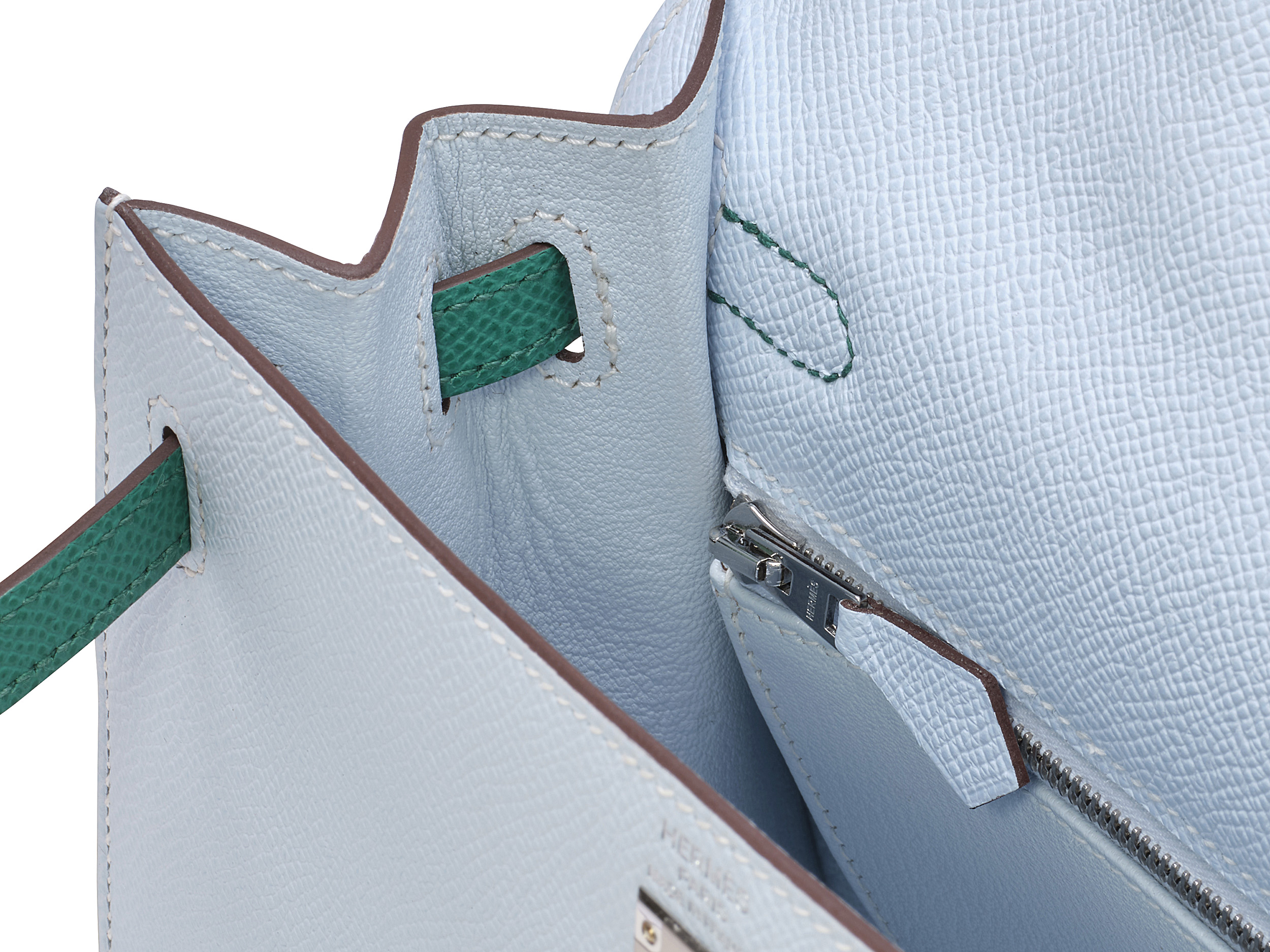 Kelly 25 Sellier Tri-Color Bleu Brume Epsom Kelly 25 Sellier Tri-Color Bleu Brume Epsom