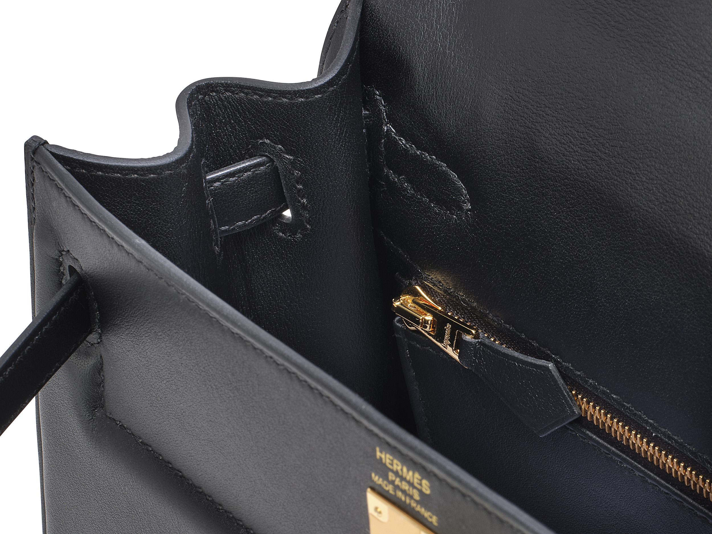 Hermes Kelly Padded bag 25 Sellier Black Swift leather Gold