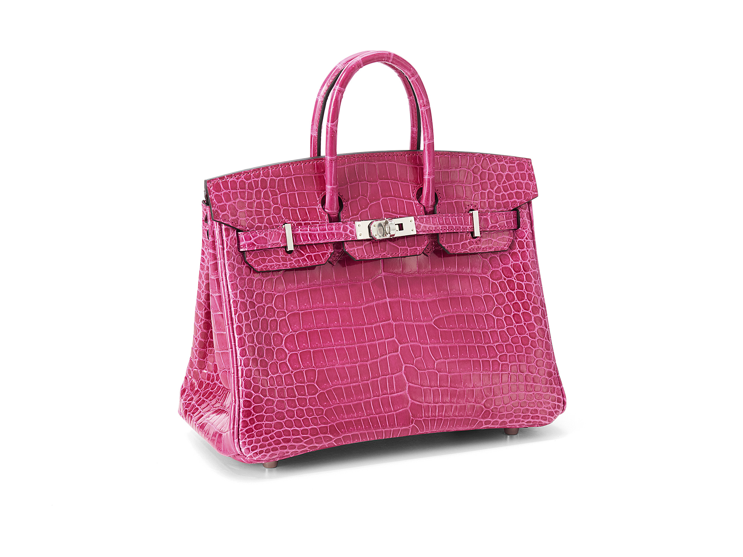 Birkin 25 Rose Mexiko Crocodile Porosus Lisse