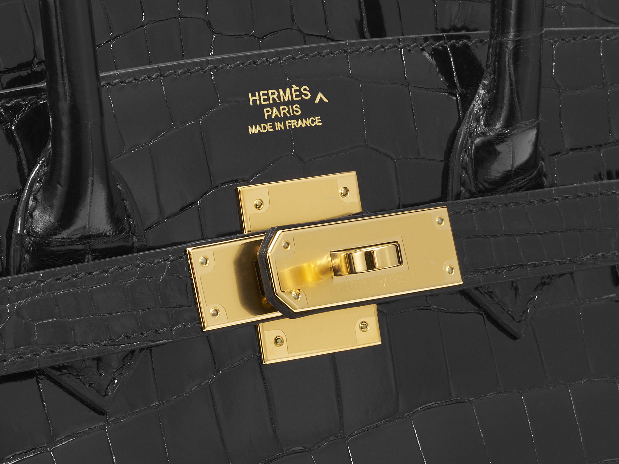 Birkin 30 Noir Crocodile Porosus Lisse