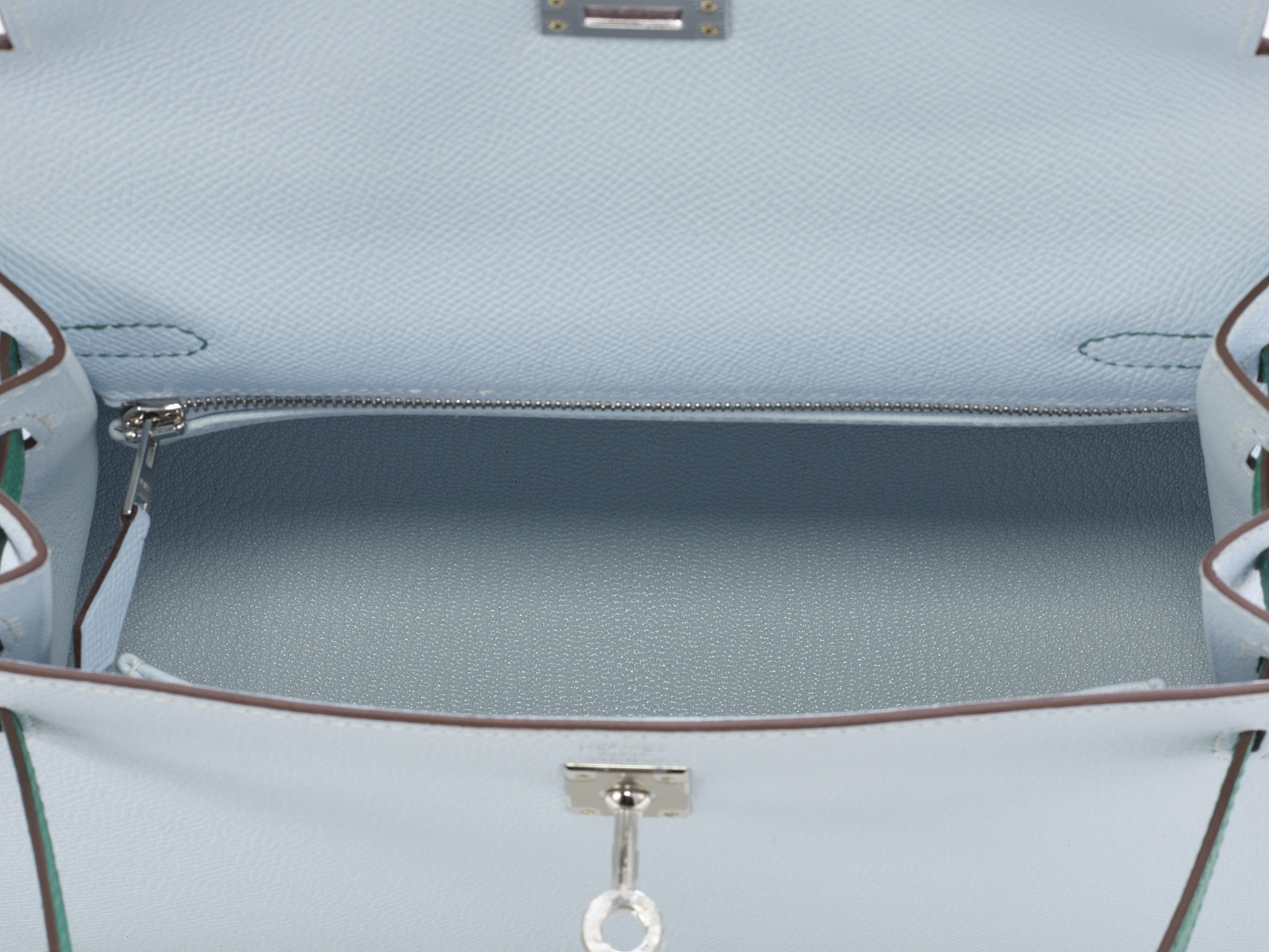 Kelly 25 Sellier Tri-Color Bleu Brume Epsom Kelly 25 Sellier Tri-Color Bleu Brume Epsom