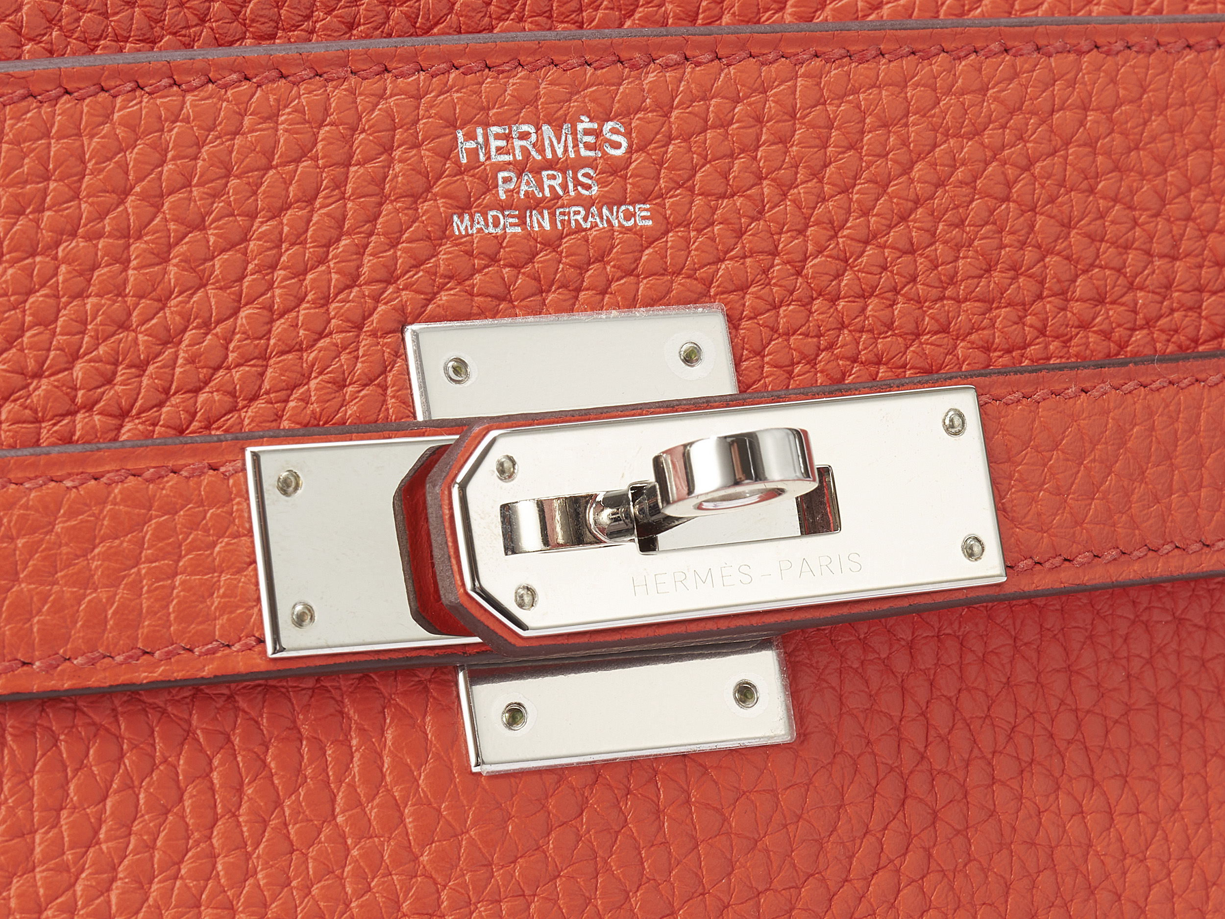 Kelly 32 Orange Poppy Taurillon Clemence Kelly 32 Orange Poppy Taurillon Clemence