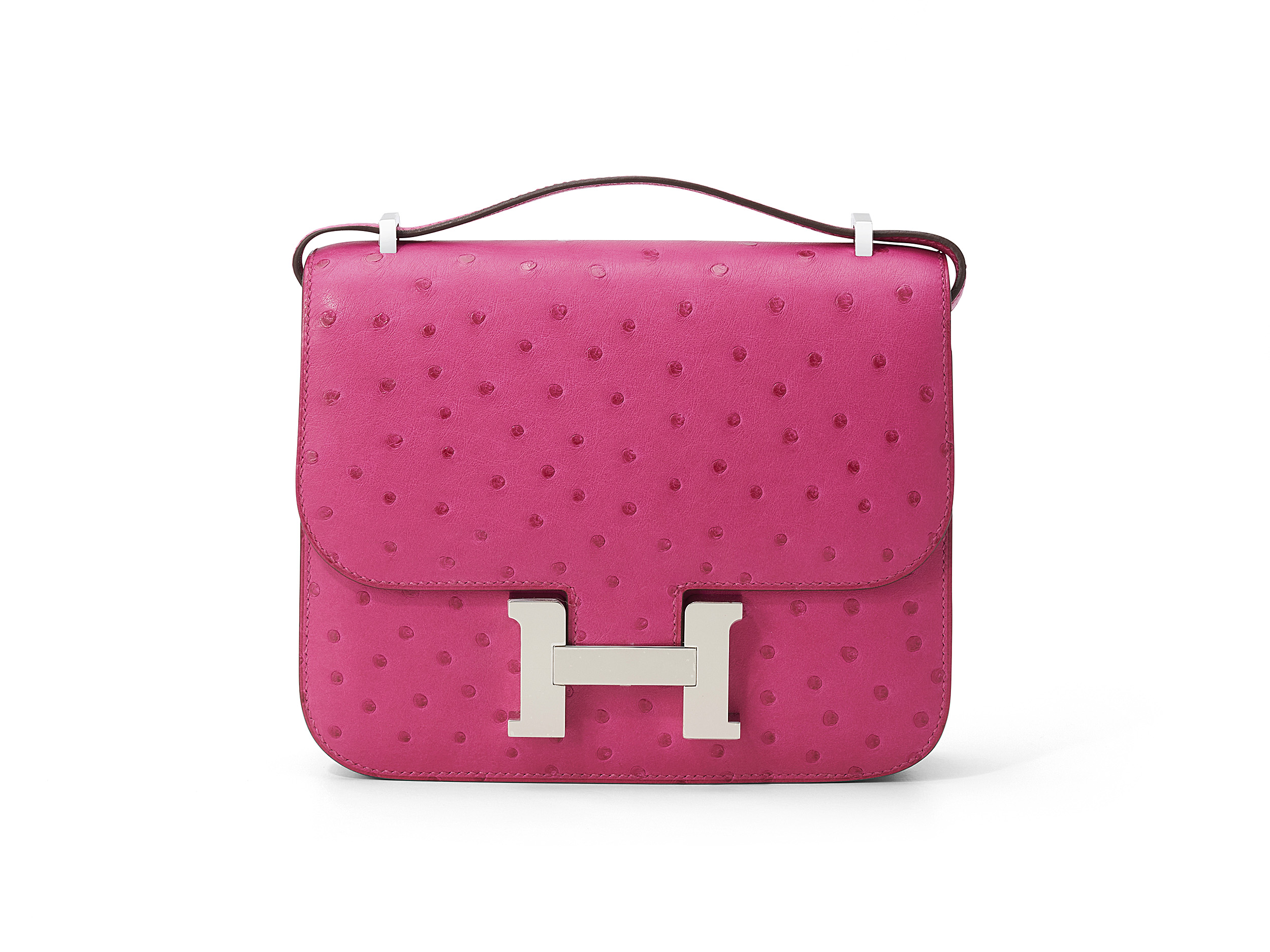 Constance Mini Rose Tyrien Ostrich