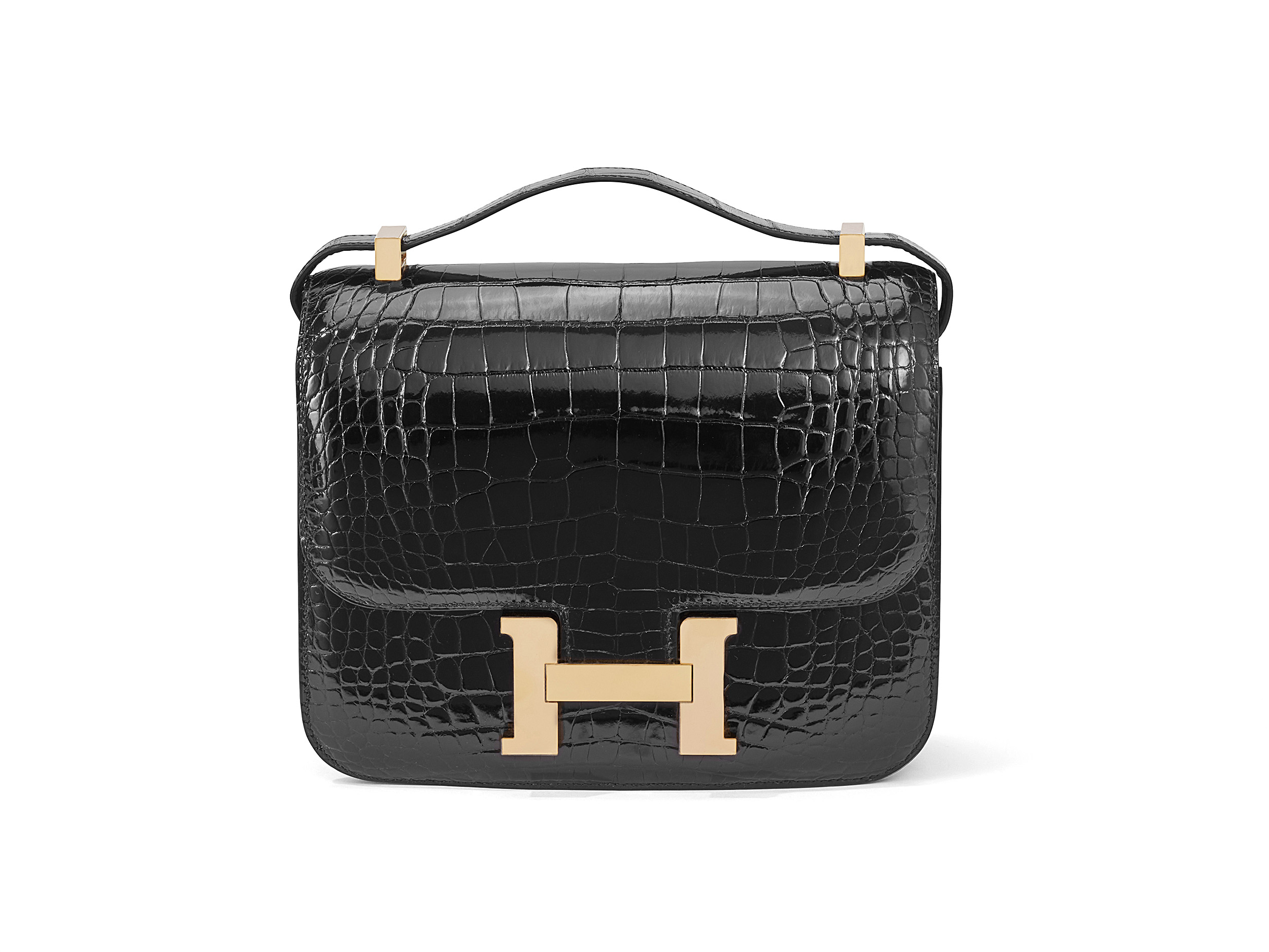 Constance 24 Noir Alligator Lisse