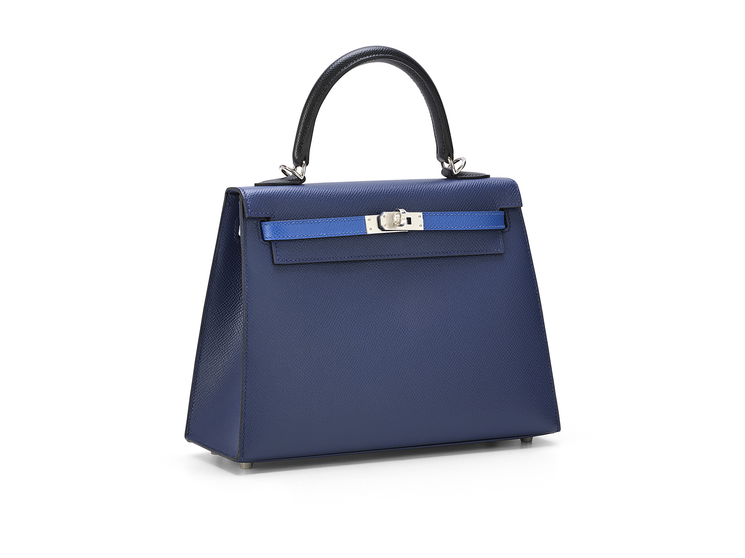 Kelly 25 Sellier Tri-Color Bleu Saphire Epsom Kelly 25 Sellier Tri-Color Bleu Saphire Epsom