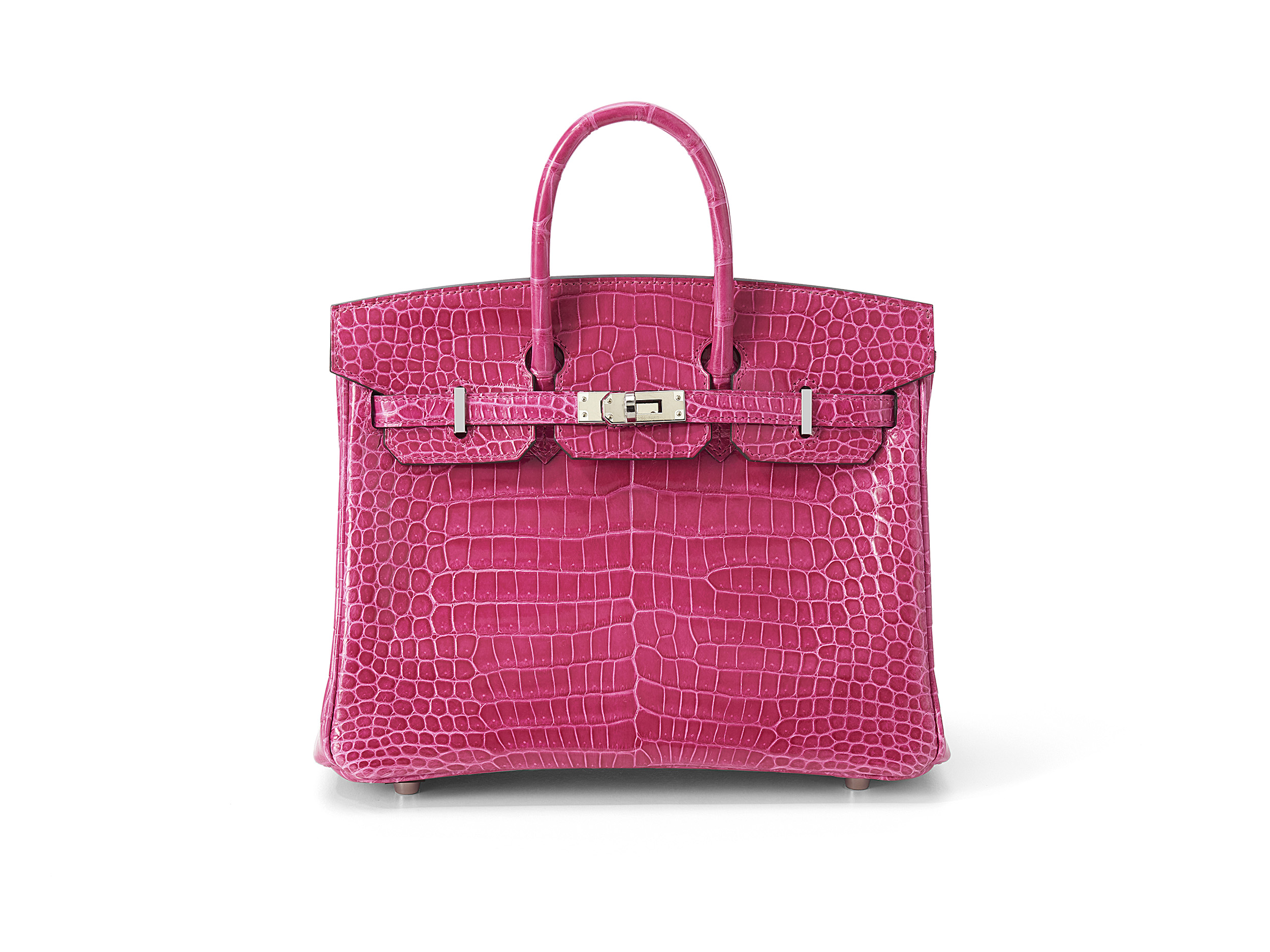 Birkin 25 Rose Mexiko Crocodile Porosus Lisse 