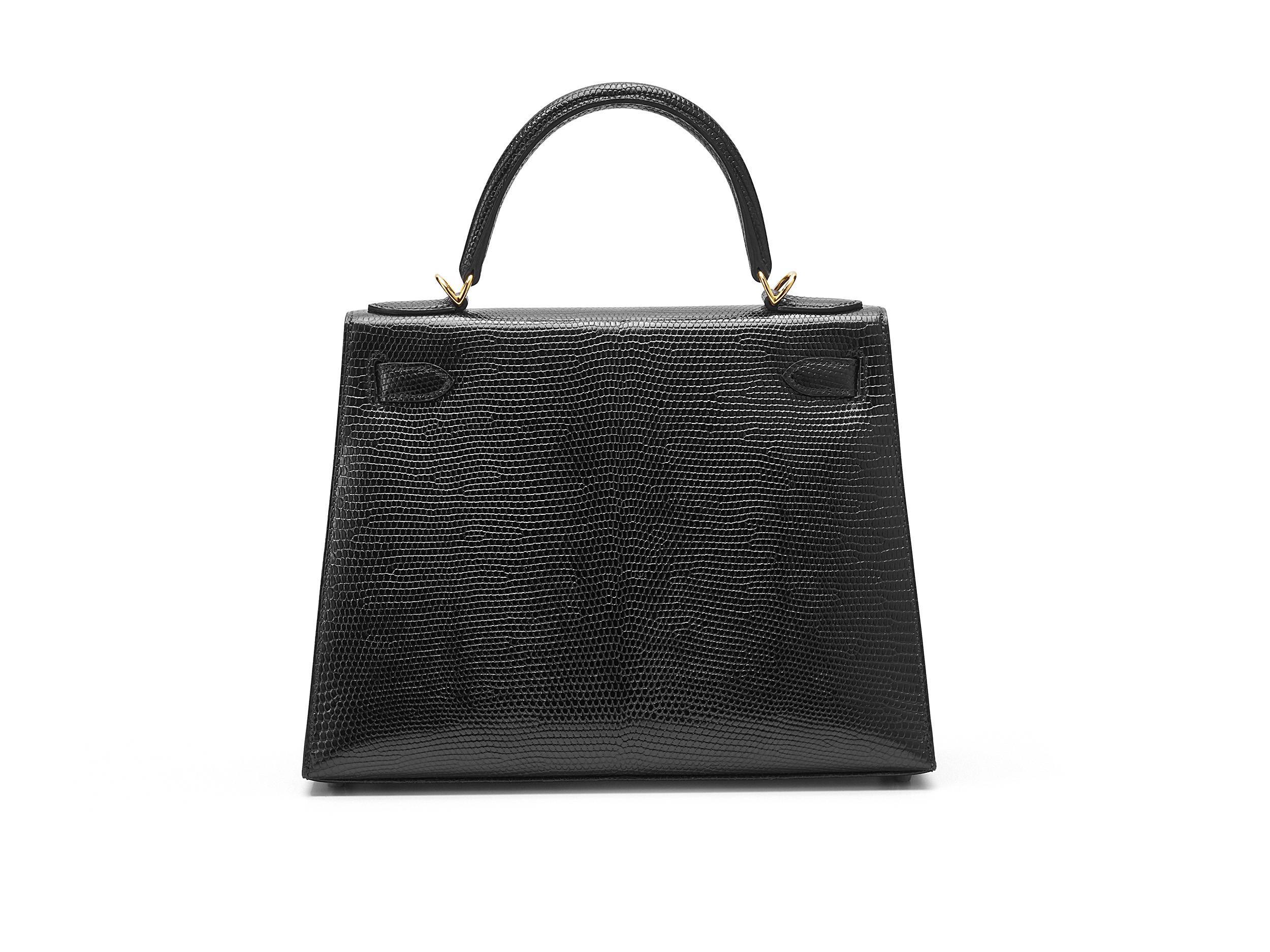 Kelly 28 lizard handbag Hermès Black in Lizard - 11841462