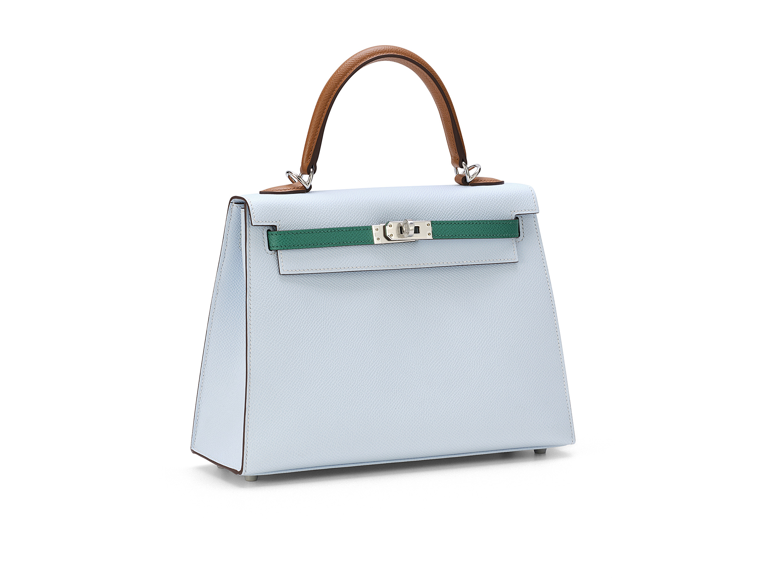 Kelly 25 Sellier Tri-Color Bleu Brume Epsom Kelly 25 Sellier Tri-Color Bleu Brume Epsom