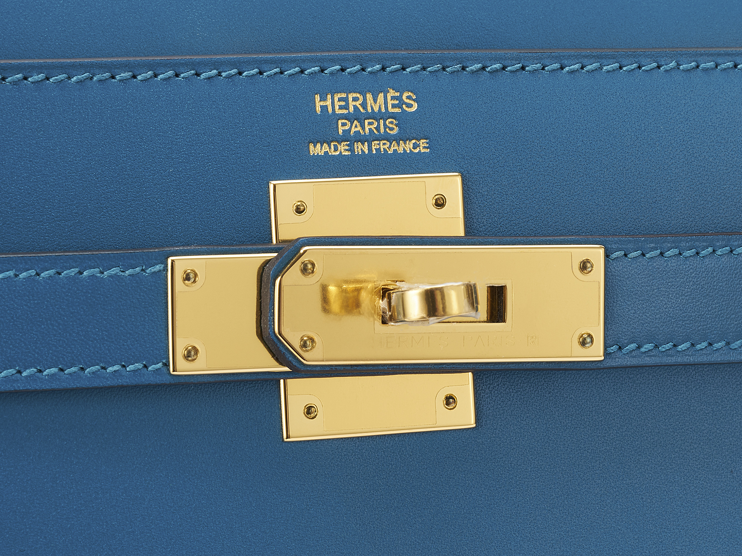 Kelly 32 Sellier Bleu Izmir Tadelakt 