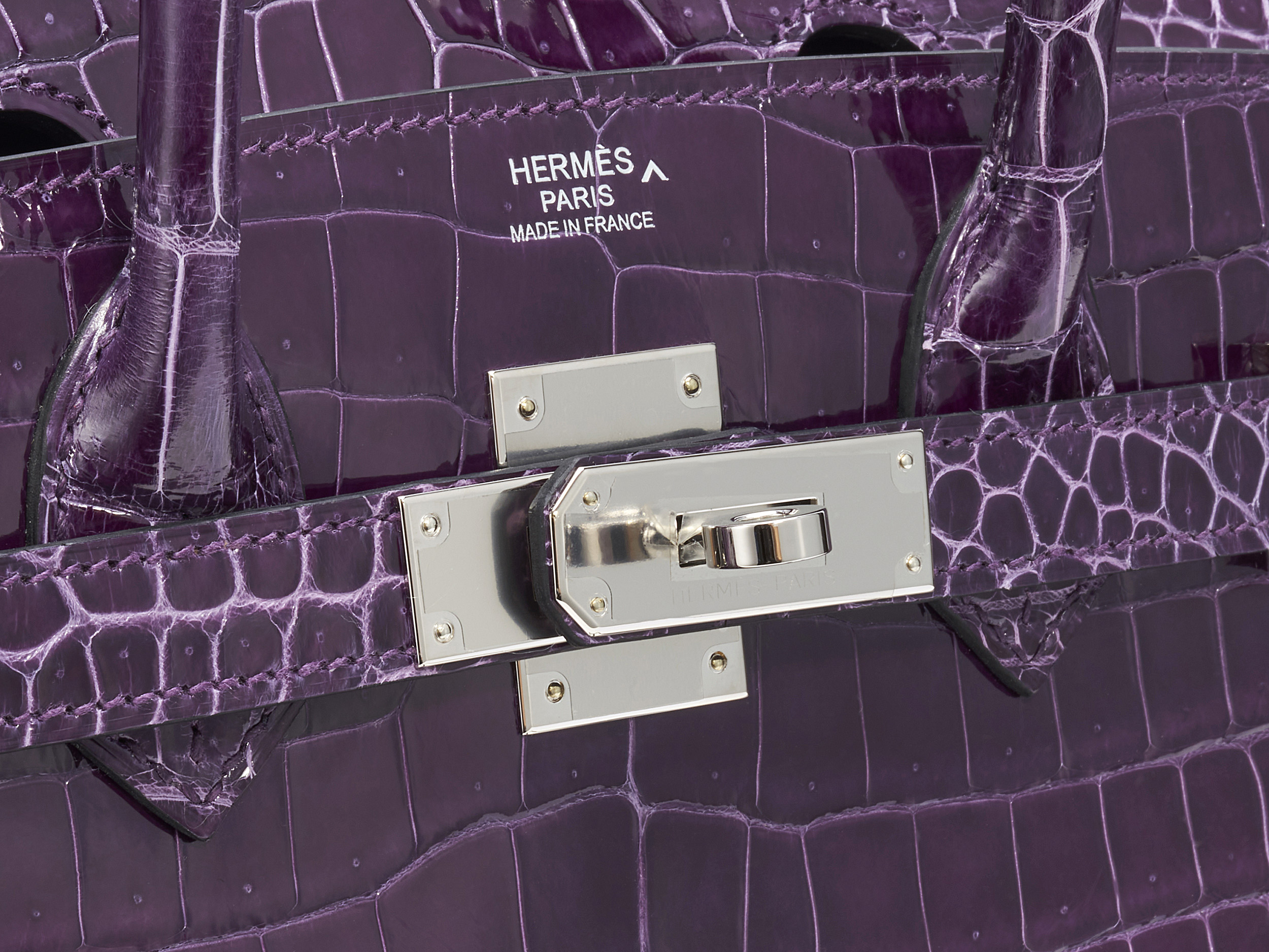 Birkin 30 Cassis Crocodile Porosus Lisse