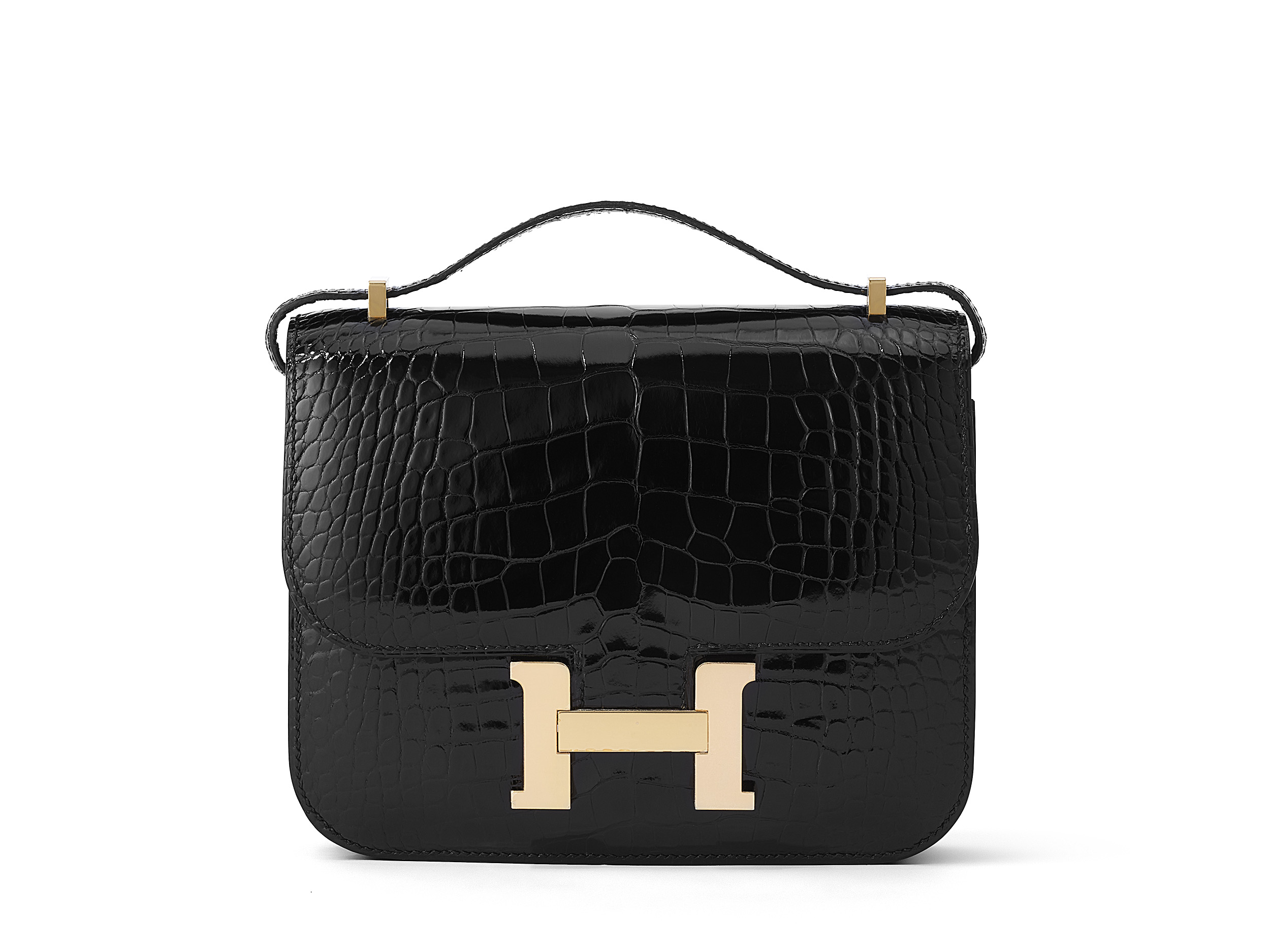 Constance 18 Noir Alligator  Lisse