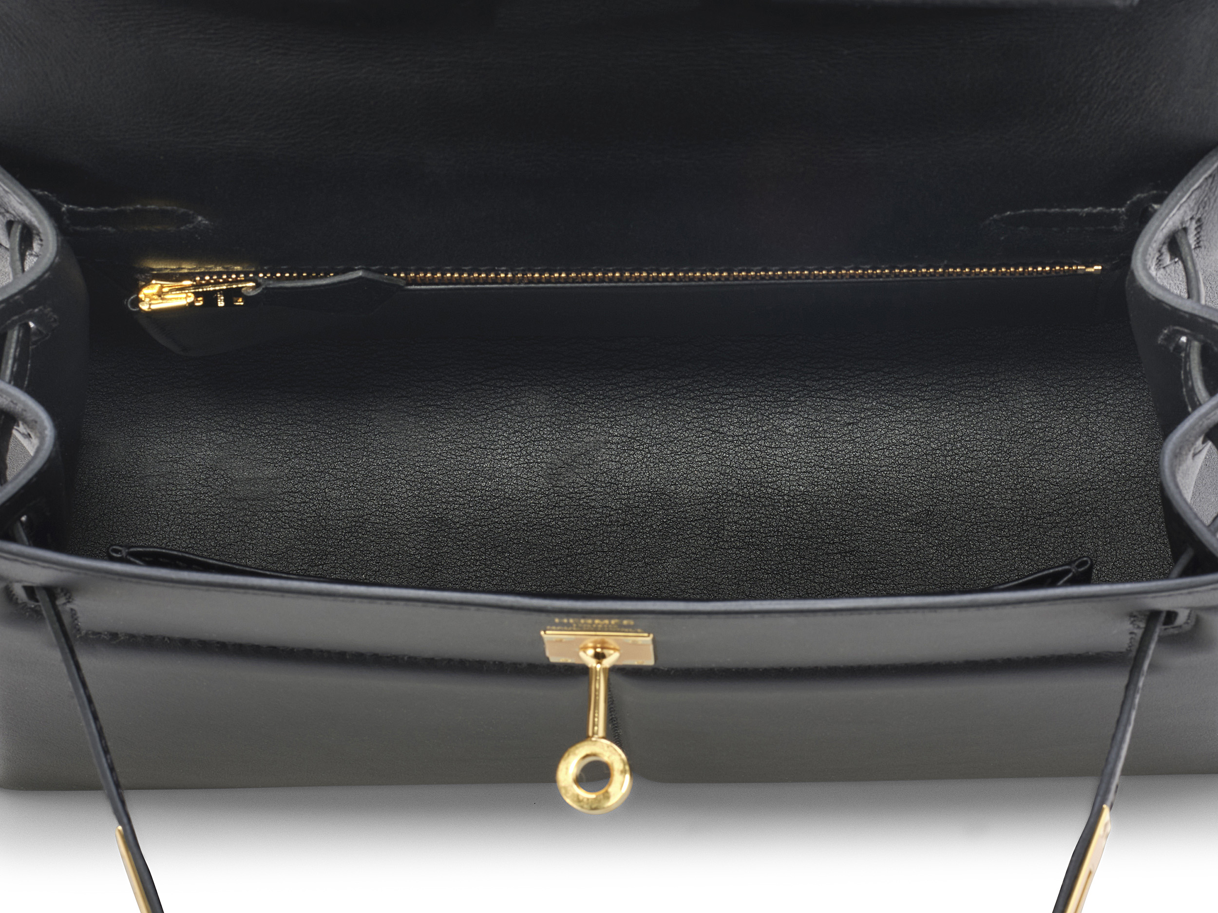 Hermes Kelly Padded bag 25 Sellier Black Swift leather Gold