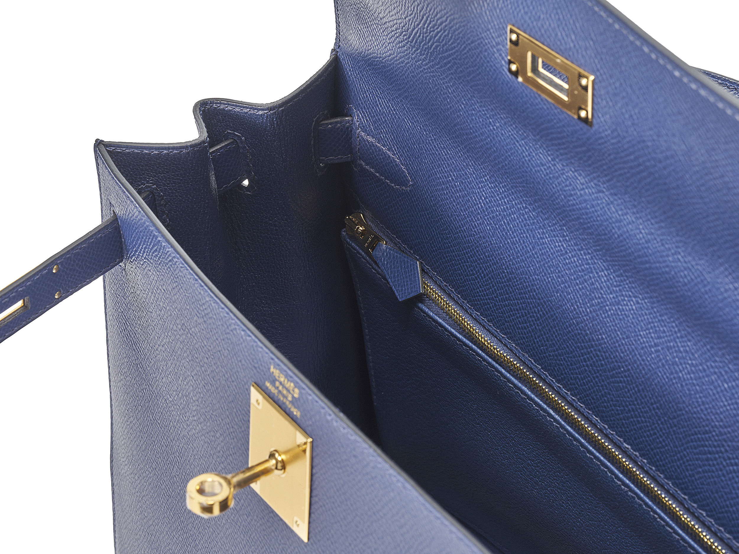 Kelly 28 Sellier Bleu Saphire Epsom 