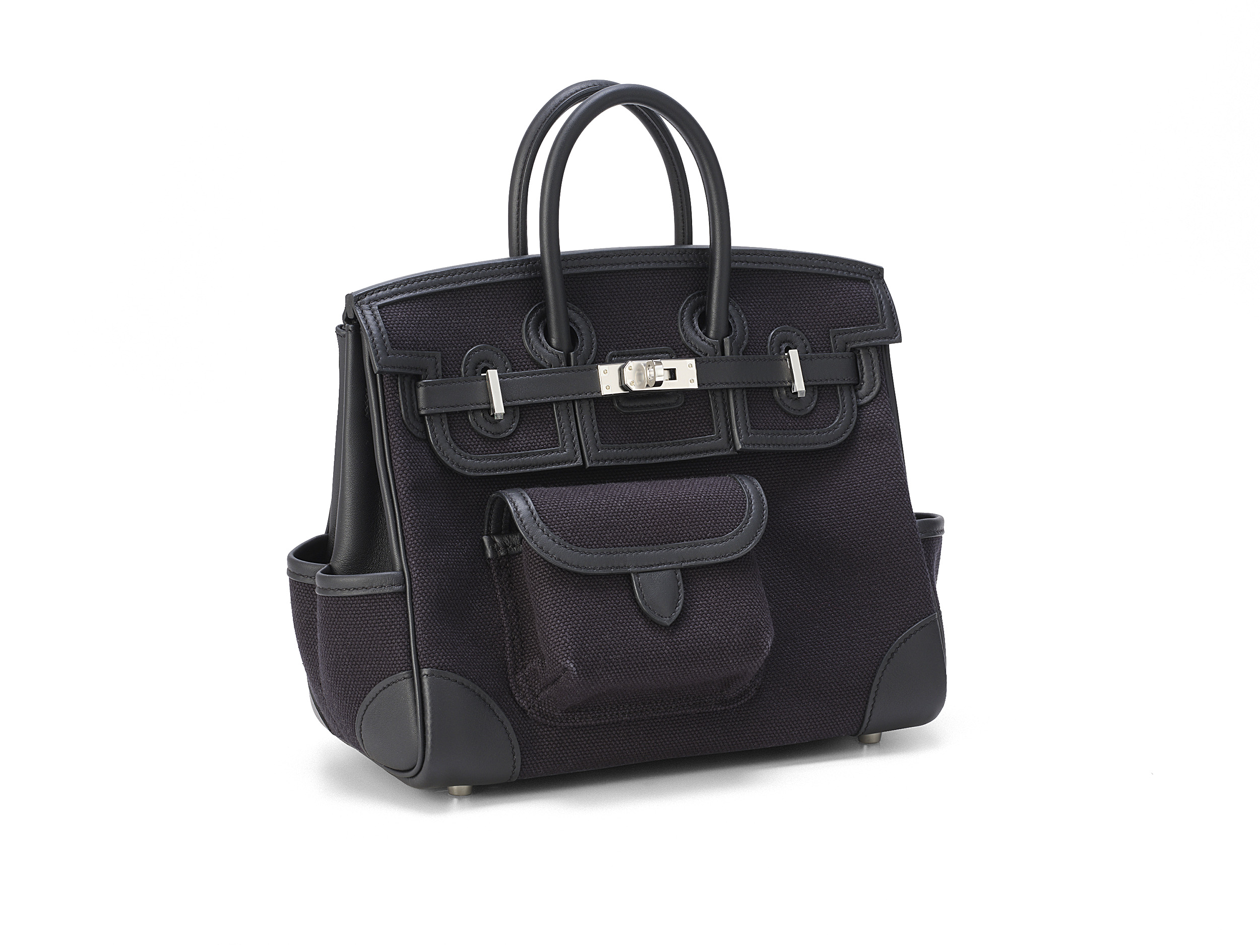 Birkin 25 Cargo Noir Canvas Swift